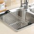  US Direct  Foldable Stainless Steel Drying Rack Detachable Draining Rack for Kitchen