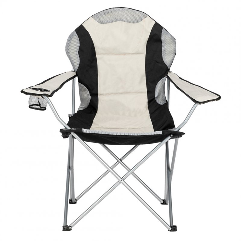 US Folding Camping Chair Wear-resistant Fishing Chair 105x58x58 Black Grey