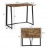  US Direct  Folding Computer Desk with Industrial Style Folding Laptop Table for Small Space Offices No Assembly Small Computer Desk   Brown Desktop Black Frame