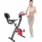 [US Direct] Folding Exercise Bike, Fitness Upright And Recumbent X-Bike With 10-Level Adjustable Resistance, Arm Bands And Backrest
