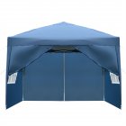[US Direct] Folding Tent Two Doors Two Windows Waterproof Right-angle Sun Umbrella Sun Shelter Tent 3 X 3meter blue