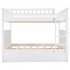  US Direct  Full Over Full Bunk  Bed With Twin Size Trundle Bunk Bed With Guardrails For Kids And Teens white