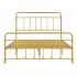  US Direct  Full Size Metal Platform Bed with Headboard and Footboard  Iron Bed Frame for Bedroom  No Box Spring Needed  Yellow