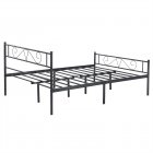 [US Direct] Full Size Platform Bed Frame with Headboard, Nordic Style Metal Bed Easy Assembly, Size 77.2*56.1*34.8 Inches