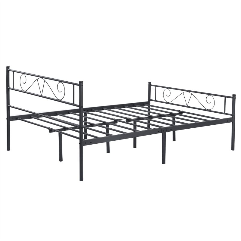 US Full Size Platform Bed Frame with Headboard, Nordic Style Metal Bed Easy Assembly, Size 77.2*56.1*34.8 Inches