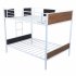  US Direct  Full over full Bunk  Bed Modern Style Steel Frame Bunk Bed With Safety Rail built in Ladder For Bedroom Dorm white