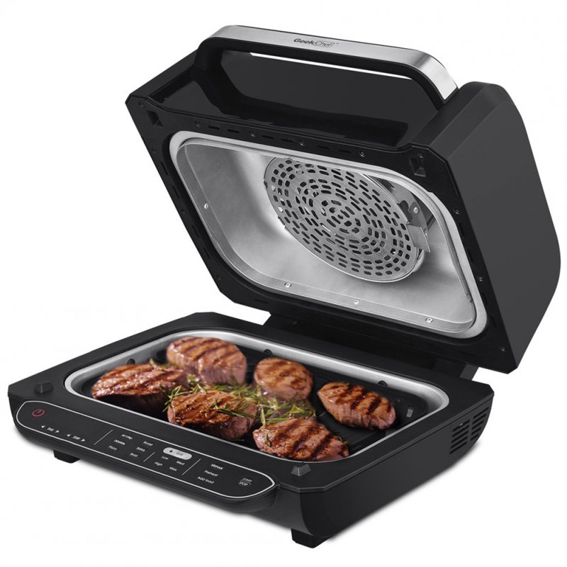 US GEEK CHEF 8-in-1 Indoor Grill 4 Mode Led Digital Display Black