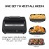  US Direct  GEEK CHEF 8 in 1 120v 60hz Indoor Grill 4 Mode Led Digital Display Extra Large Capacity Cooking Accessories black