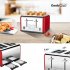  US Direct  GEEK CHEF Bread Maker Machine Extra wide Slot Toaster Oven With Dual Control Panel Bagel defrost cancel Function silver red