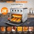  US Direct  GEEK CHEF Kitchen Air Fryer 6 slice 24qt Multifunction 7 Modes Convection Oven For Healthy Oil free Low Fat Cooking silver