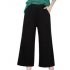  US Direct  GLORYSUNSHINE Women s Elastic Waist Solid Pocket Casual Knitted Wide Leg Pants Black XL