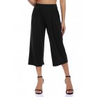 US GLORYSUNSHINE Women Wide Leg Pants Elastic Waist Solid Pocket Casual Knitted