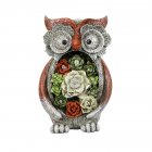 [US Direct] Garden  Statue Owl Figurine With 5 Solar Led Lights For Terrace Lawn Garden Decoration colorful