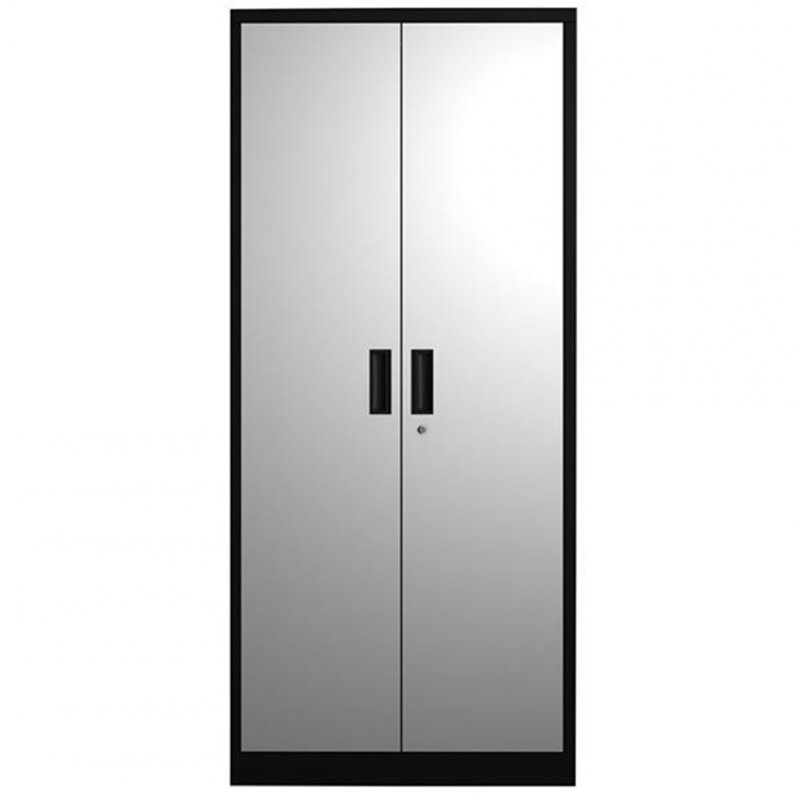 US Gauge Steel Standard Welded Storage  Cabinet 4 Adjustable Shelf Locking With 2 Keys Black+silver