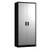  US Direct  Gauge Steel Standard Welded Storage  Cabinet 4 Adjustable Shelf Locking With 2 Keys Black silver