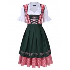 [US Direct] Glorystar Women's Stylish Plaid Party Dress Suits for Beer Festival Lattice Stitch Classic Retro <span style='color:#F7840C'>A</span> Swing Dress