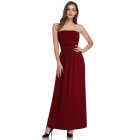 US Glorystar Womens Strapless Ruched Casual Maxi Dress With Pocket