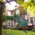  US Direct  Hanging Chair Oxford Cloth Hardwood Maximum Load bearing 100kg Hanging Chair With Cup Holder For Seaside Courtyard green