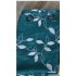  US Direct  Haperlare 2PCS Linen Textured Translucent Sheer Tiers Embroidered Leaves Pattern Small Window Panel Drapes for Kitchen Cafe  Dark Blue Green Backgro