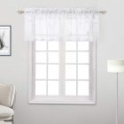 US Haperlare 2PCS Linen Textured Translucent Sheer Tiers Embroidered Leaves Pattern Small Window Panel Drapes for Kitchen/Cafe