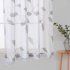  US Direct  Haperlare 2PCS Linen Textured Translucent Sheer Tiers Embroidered Leaves Pattern Small Window Panel Drapes for Kitchen Cafe