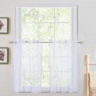 [US Direct] Haperlare 2Pcs Rod Pocket Window Tiers - Window Treatment Home Decor Small Panels Curtains Set  Original white_27.5