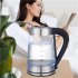  US Direct  Hd 250 110v 1500w 2 5l Glass Electric Kettle With Ergonomic Handle Transparent Hot Water Boiler With Blue Led Light Transparent
