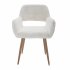  US Direct  HengMing Dining Chairs with Faux Fur Mid Century Side Kitchen Chairs with Solid Painting Steel Leg for Dining Room Bedroom Leisure