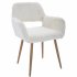  US Direct  HengMing Dining Chairs with Faux Fur Mid Century Side Kitchen Chairs with Solid Painting Steel Leg for Dining Room Bedroom Leisure