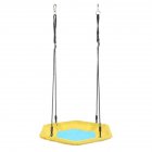 [US Direct] Hexagonal Swing Diameter 100cm 2 Hooks Removable Swing Toy For Kids Boys Girls Yellow blue
