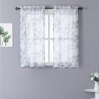 [US Direct] Home Curtain Large Leaf Paint Printed Small Short Window Curtain 26