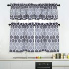 US Home Kitchen Crossing Bamboo Joint Printing Pattern Craft Curtain Grey