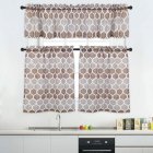 US Home Kitchen Polyester Fabric Crossing Bamboo Joint Printing Pattern Craft Curtain