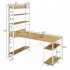  US Direct  Home Office Computer  Desk Steel Frame And Mdf Board 5 Tier Open Bookshelf white