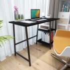 [US Direct] Home Office/Desk with Industrial style, Metal and Wood Computer Desk, Rustic Vintage Study Writing Table