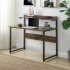  US Direct  Home Office Computer Desk With Storage Shelf Morden Simple Style Study Desk With Storage Cabinet Light Brown