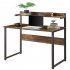 US Direct  Home Office Computer Desk With Storage Shelf Morden Simple Style Study Desk With Storage Cabinet Light Brown