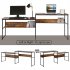  US Direct  Home Office Two  Person  Desk Double Workstation Office Desk Writing Study Desk  brown 