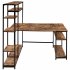  US Direct  Home Office Computer Desk With Multiple Storage Shelves  Modern Large Office Desk With Bookshelf And Storage Space Tiger 
