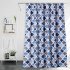  US Direct  Home Polyester Cotton Bathroom Morocco Printing Pattern Decor Shower Curtain Dark Blue Gray 72   72  
