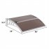  US Direct  Household Awnings Washable Quick Dry High Strength Brown Board White Bracket Door Window Canopy 100 X 80cm