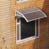  US Direct  Household Awnings Washable Quick Dry High Strength Brown Board White Bracket Door Window Canopy 100 X 80cm
