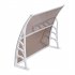  US Direct  Household Awnings Washable Quick Dry High Strength Brown Board White Bracket Door Window Canopy 100 X 80cm
