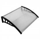  US Direct  Household Transparent Awnings Canopy Black Bracket Washable Quick Dry For Door Window 100 X 80cm black