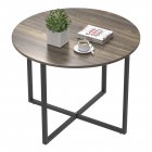  US Direct  IDEALHOUSE 60CM Round Coffee Table   Grey