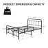  US Direct  IDEALHOUSE Full Size Metal Bed Frame with Victorian Headboard