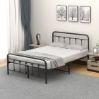US IDEALHOUSE Full Size Metal Bed Frame with Victorian Headboard