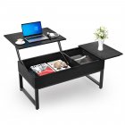 [US Direct] IDEALHOUSE Lift Top Coffee Table with Hidden Storage - Black