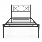 [US Direct] IDEALHOUSE Metal Platform Bed Frame with Sturdy Steel Bed Slats - Twin Size