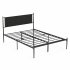  US Direct  IDEALHOUSE Queen Size Metal Platform Bed Frame with Upholstered Headboard